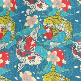 Colorful Japanese Koi Stretch Jersey