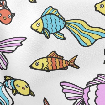 Cute Striped Fish Lightweight Cotton Poplin