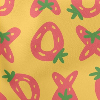 Deformed OX Strawberry Lightweight Cotton Poplin