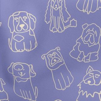 Cute Line Dog Lightweight Cotton Poplin