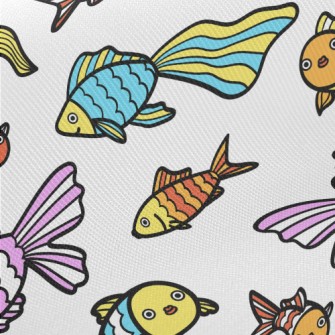 Cute Striped Fish Midweight Cotton Poplin