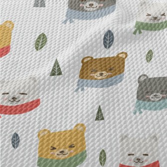 Cold And Cozy Bear And Plaid Birdseye Piqué