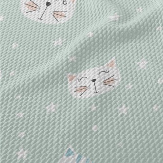 Cute And Adorable Cats Birdseye Piqué