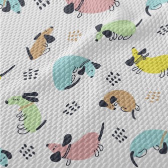 Colorful Cute Dachshund Birdseye Piqué