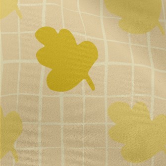 Autumn Gloomy Leaves And Grid Chiffon