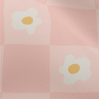Pink And Small Flower Lattice Chiffon