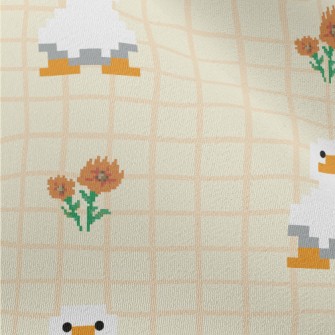 Pixel Duck Style Grid Chiffon
