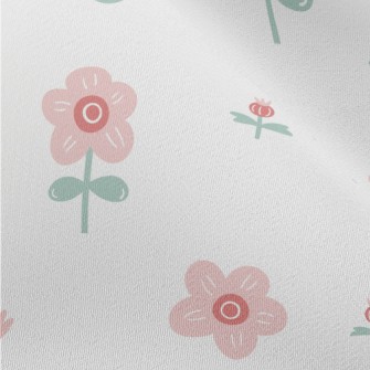 Small Pink Gentle Flowers Chiffon