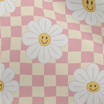 Plaid With Smiling Flowers Chiffon