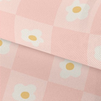 Pink And Small Flower Lattice Waterproof Oxford