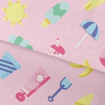 Ice Cream Graphic Representing Waterproof Oxford