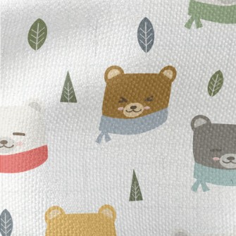 Cold And Cozy Bear And Plaid Waterproof Canvas