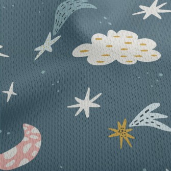 Hand Drawn Fairy Tale Starry S Athletic Mesh Flat Back