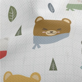 Cold And Cozy Bear And Plaid Athletic Mesh Flat Back