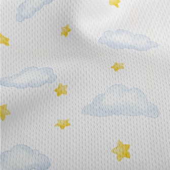 Hand Drawn Stars And Clouds Athletic Mesh Flat Back