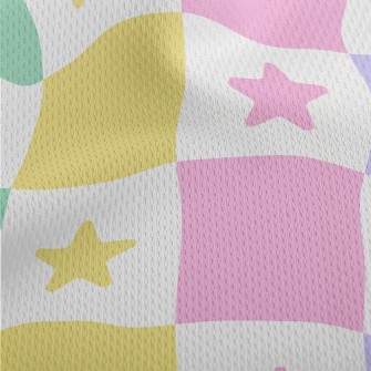 Colorful Star Grid Athletic Mesh Flat Back