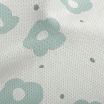 Single Tone Flowers Athletic Mesh Flat Back