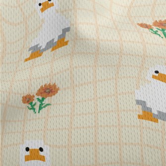 Pixel Duck Style Grid Athletic Mesh Flat Back