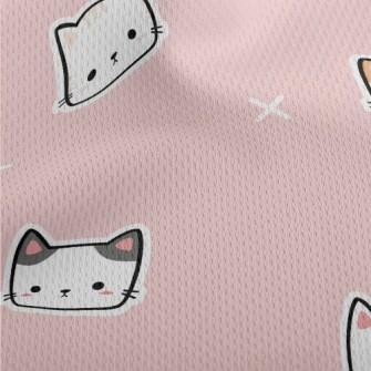 Square Cute Cat Athletic Mesh Flat Back