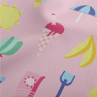 Ice Cream Graphic Representing Athletic Mesh Flat Back
