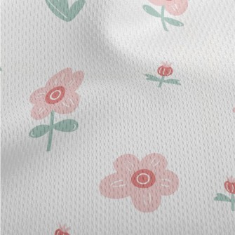 Small Pink Gentle Flowers Athletic Mesh Flat Back