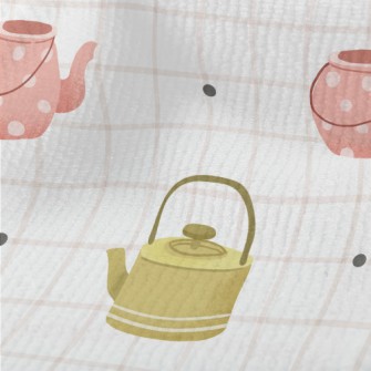 Hand Drawn Teapot Grid Terry