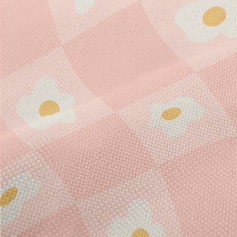 Pink And Small Flower Lattice Performance Linen