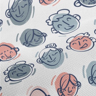 Simple Hand-painted Family Por Performance Linen