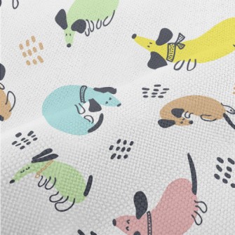 Colorful Cute Dachshund Performance Linen