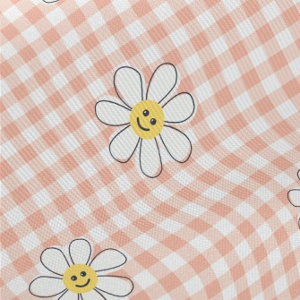 Smiling Flower Plaid Twill