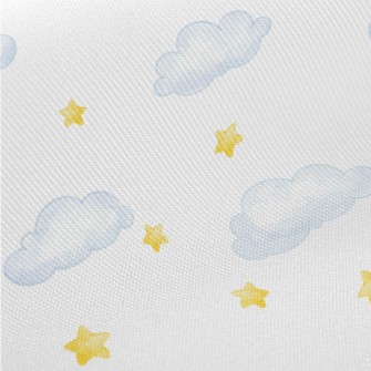 Hand Drawn Stars And Clouds Twill