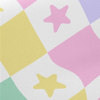 Colorful Star Grid Twill