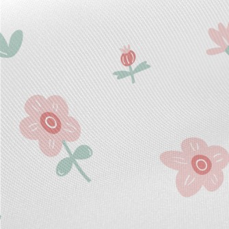 Small Pink Gentle Flowers Twill