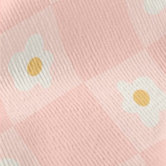 Pink And Small Flower Lattice Standard Corduroy