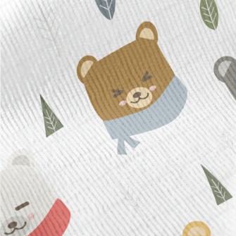 Cold And Cozy Bear And Plaid Standard Corduroy