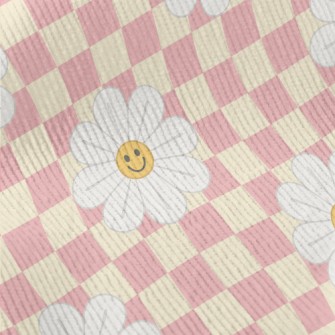 Plaid With Smiling Flowers Standard Corduroy
