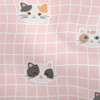 Plaid With Cute Cats Dobby