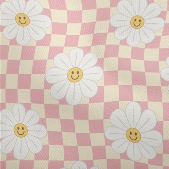 Plaid With Smiling Flowers Dobby