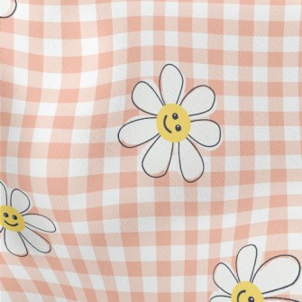 Smiling Flower Plaid Stretch Ponte