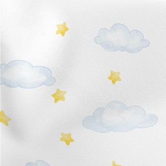 Hand Drawn Stars And Clouds Stretch Ponte
