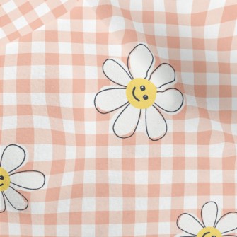 Smiling Flower Plaid Micro Fleece