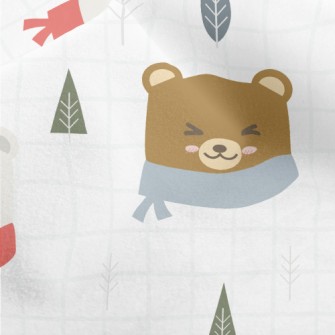 Cold And Cozy Bear And Plaid Micro Fleece