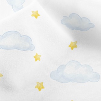 Hand Drawn Stars And Clouds Micro Fleece