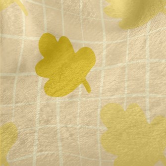Autumn Gloomy Leaves And Grid Minky