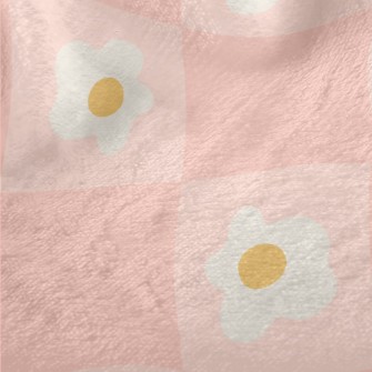 Pink And Small Flower Lattice Minky