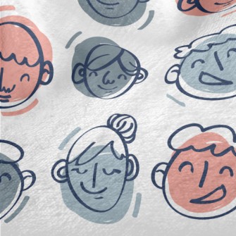 Simple Hand-painted Family Por Minky