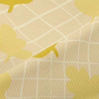 Autumn Gloomy Leaves And Grid Piqué