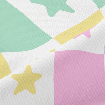 Colorful Star Grid Piqué