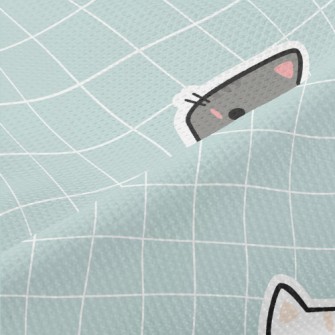 Cute And Well-behaved Cat Piqué