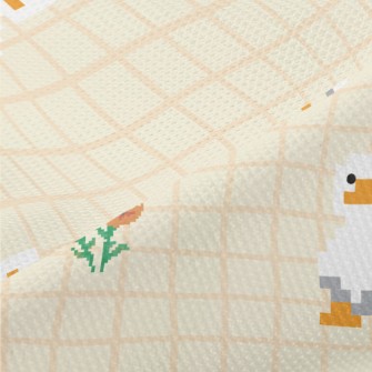 Pixel Duck Style Grid Piqué